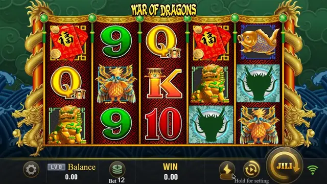 War Of Dragons game screen on JILI at BolehSpin