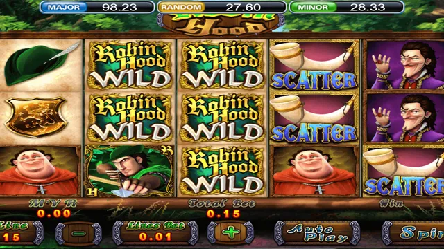 Skrin permainan Robin Hood di KISS H5 BolehSpin