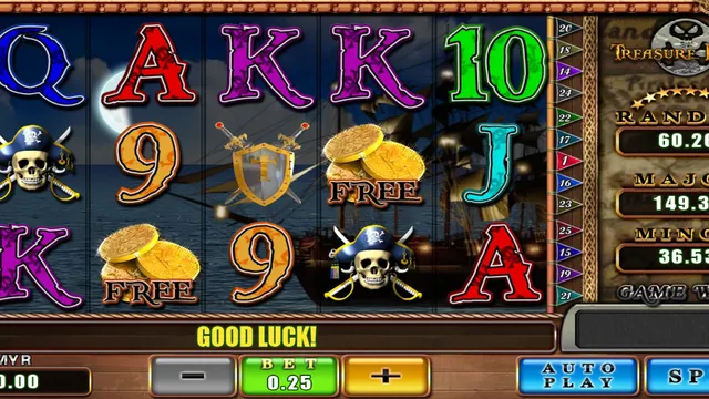 Skrin permainan Treasure Island di KISS H5 BolehSpin