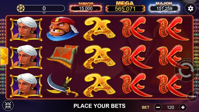 Skrin permainan Aladdin di Lucky365 BolehSpin