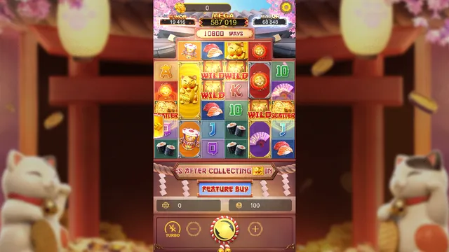 Lucky Neko game screen on Lucky365 at BolehSpin