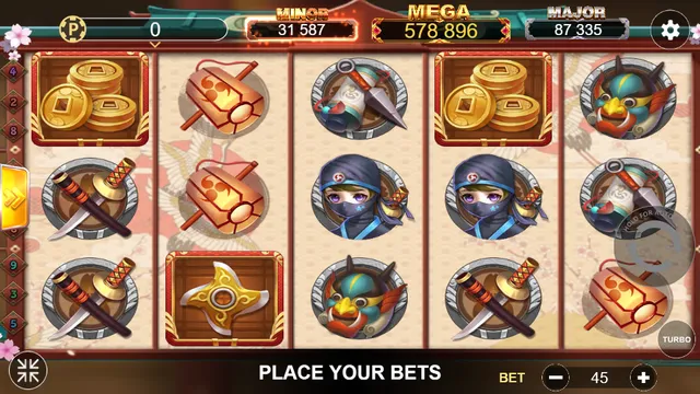 Skrin permainan Ninja di Lucky365 BolehSpin