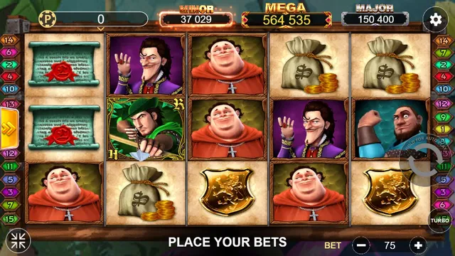 Skrin permainan Robin Hood di Lucky365 BolehSpin