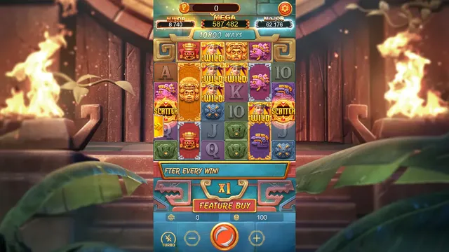 Treasures of Aztec game screen on Lucky365 at BolehSpin