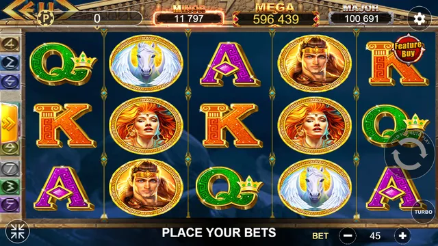 Skrin permainan Zeus di Lucky365 BolehSpin