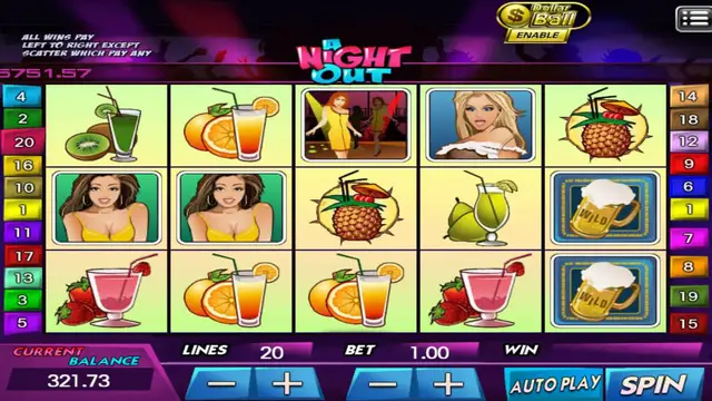 Skrin permainan A Night Out di Mega888 H5 BolehSpin