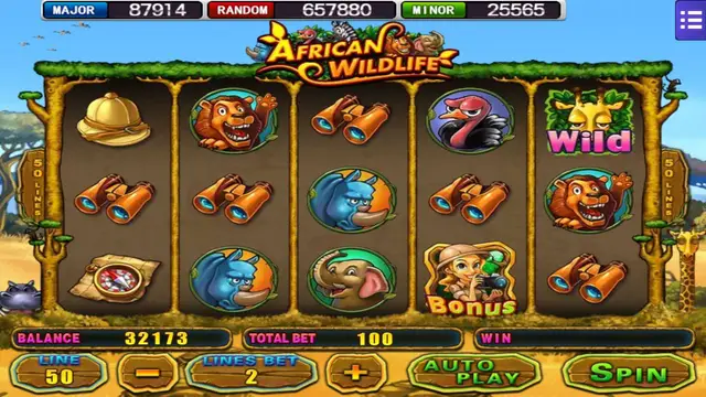 African Wildlife game screen on Mega888 H5 at BolehSpin