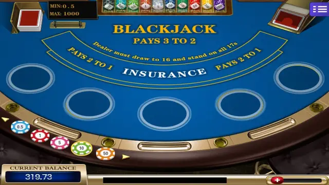 Skrin permainan Blackjack di Mega888 H5 BolehSpin