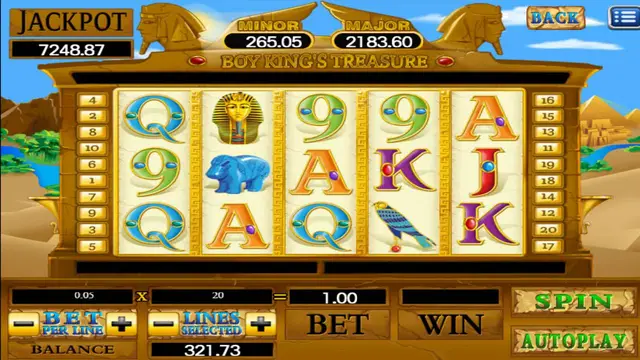 Skrin permainan Boy King's Treasure di Mega888 H5 BolehSpin