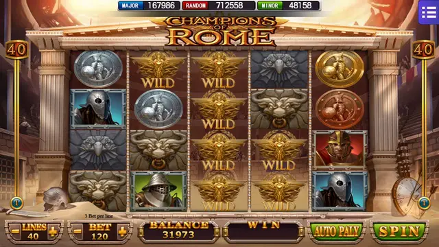 Champions of Rome game screen on Mega888 H5 at BolehSpin