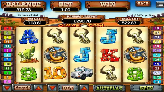 Skrin permainan Coyote Cash di Mega888 H5 BolehSpin