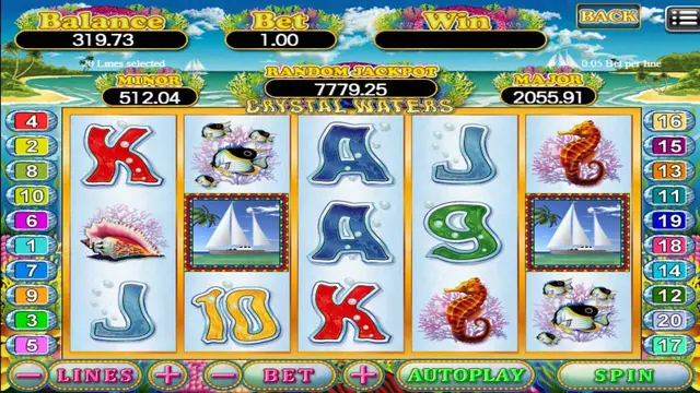 Skrin permainan Crystal Waters di Mega888 H5 BolehSpin