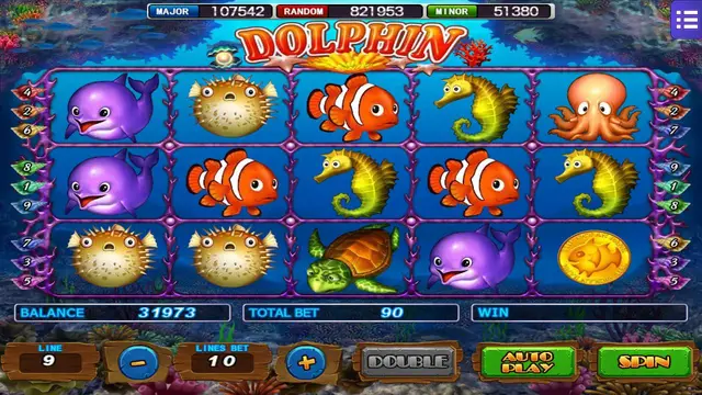 Dolphin game screen on Mega888 H5 at BolehSpin