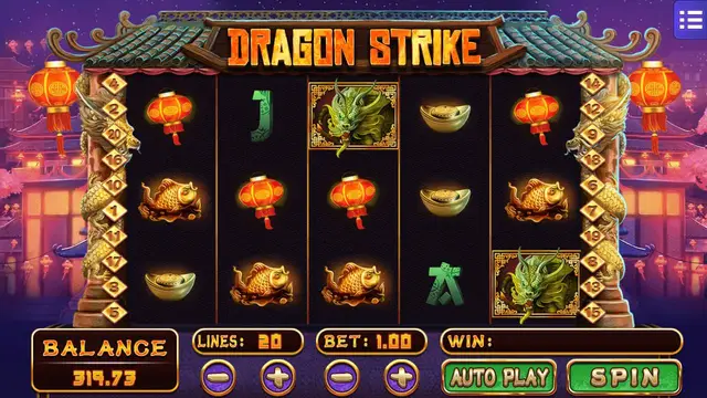 Skrin permainan Dragon Strike di Mega888 H5 BolehSpin