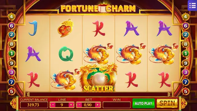 Skrin permainan Fortune Charm di Mega888 H5 BolehSpin
