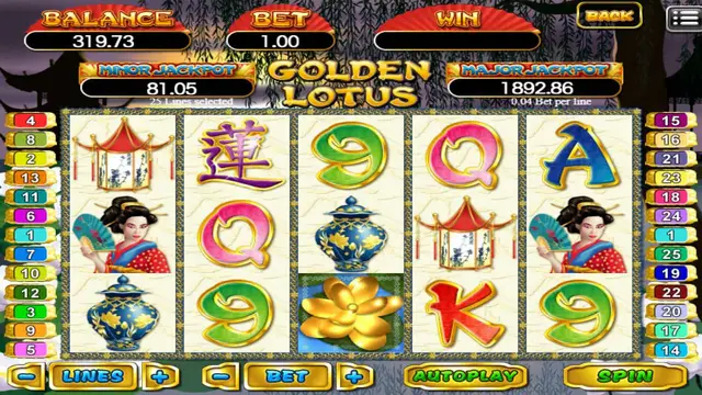 BolehSpin Mega888 H5 里的 Golden Lotus 游戏画面