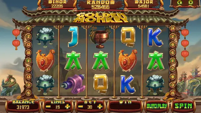 Skrin permainan Golden Monkey di Mega888 H5 BolehSpin