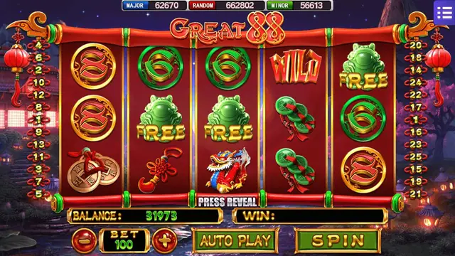 Skrin permainan Great 88 di Mega888 H5 BolehSpin