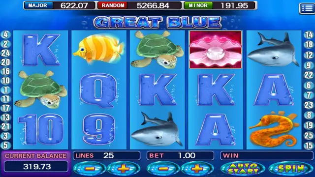 Skrin permainan Great Blue di Mega888 H5 BolehSpin