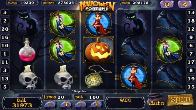 Skrin permainan Halloween di Mega888 H5 BolehSpin