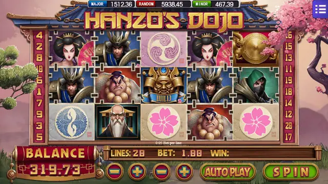 Skrin permainan Hanzo di Mega888 H5 BolehSpin