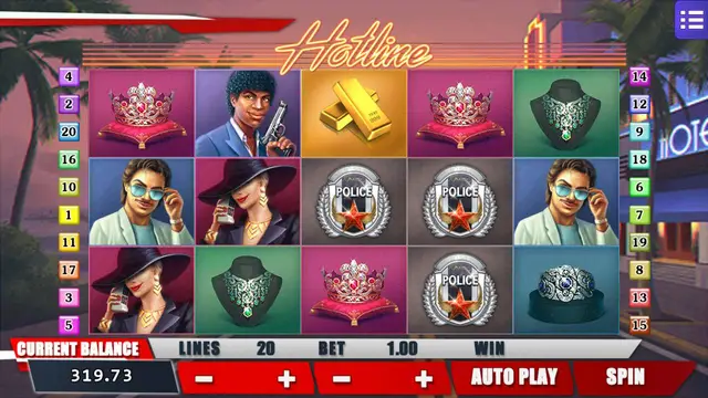 Hot Line game screen on Mega888 H5 at BolehSpin