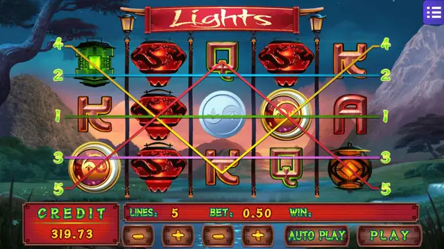 Skrin permainan Lights di Mega888 H5 BolehSpin