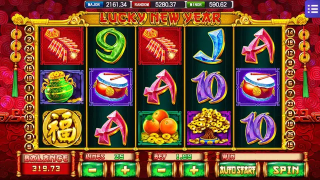 Skrin permainan Lucky New Year di Mega888 H5 BolehSpin