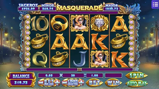 Skrin permainan Masquerade di Mega888 H5 BolehSpin