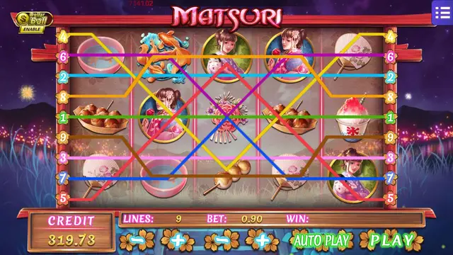 Skrin permainan Matsuri di Mega888 H5 BolehSpin