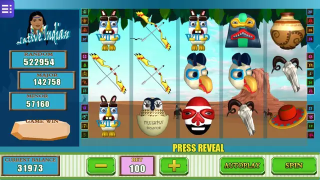 Skrin permainan Native Indian di Mega888 H5 BolehSpin