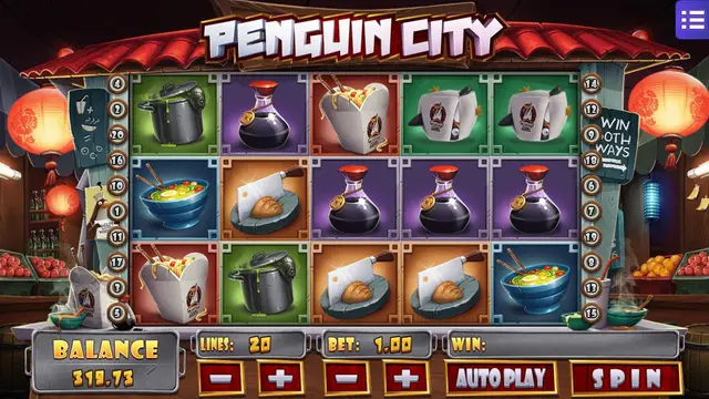 Penguin City game screen on Mega888 H5 at BolehSpin