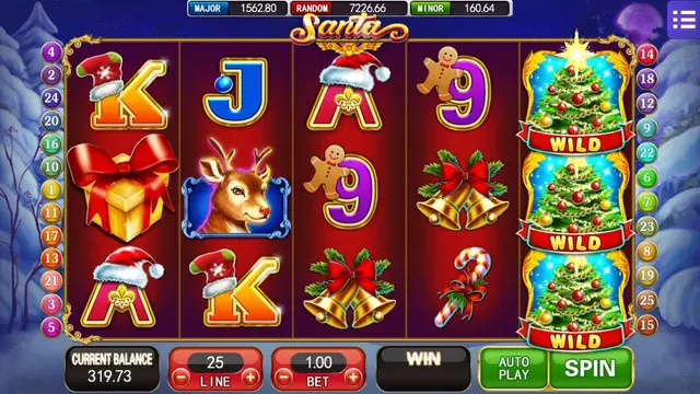 Skrin permainan Santa di Mega888 H5 BolehSpin