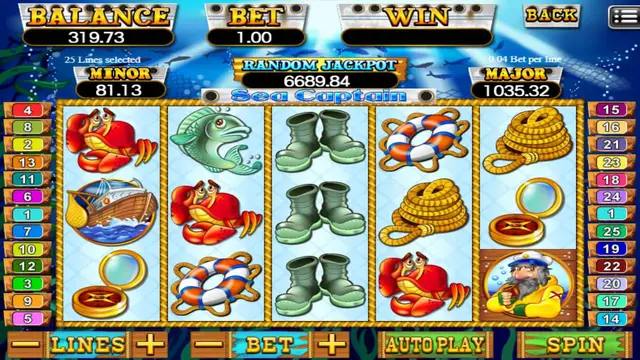 Skrin permainan Sea Captain di Mega888 H5 BolehSpin