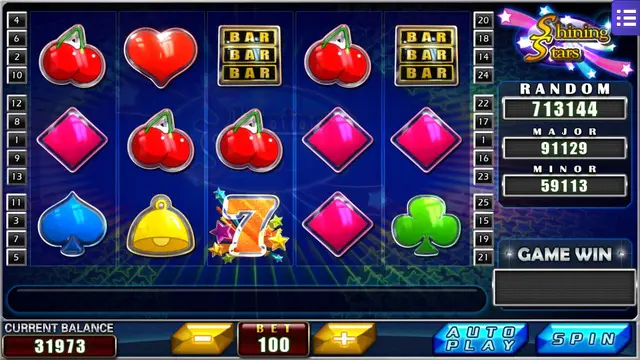 Skrin permainan Shinning Stars di Mega888 H5 BolehSpin