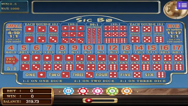Skrin permainan Sicbo di Mega888 H5 BolehSpin