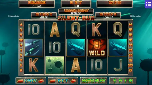 Skrin permainan Silent Run di Mega888 H5 BolehSpin
