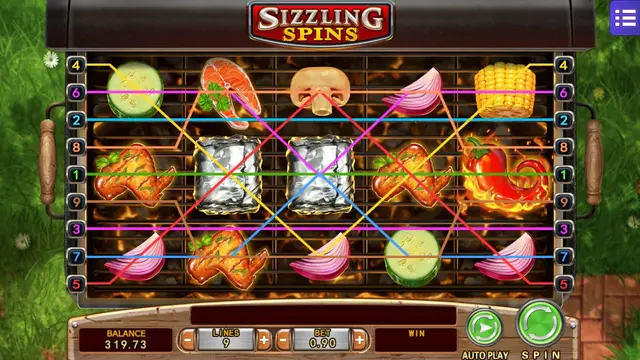 BolehSpin Mega888 H5 里的 Sizzling Spins 游戏画面