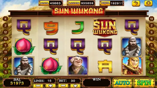 Skrin permainan Sun Wu Kong di Mega888 H5 BolehSpin