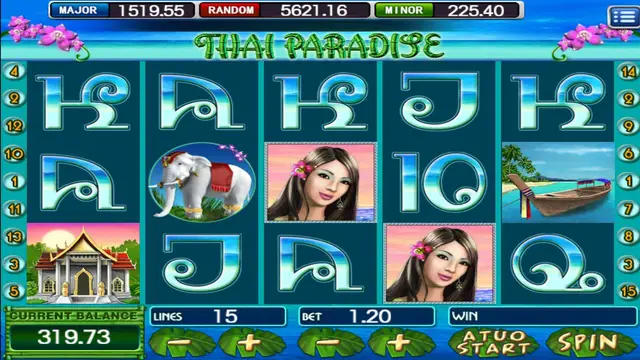 Thai Paradise game screen on Mega888 H5 at BolehSpin