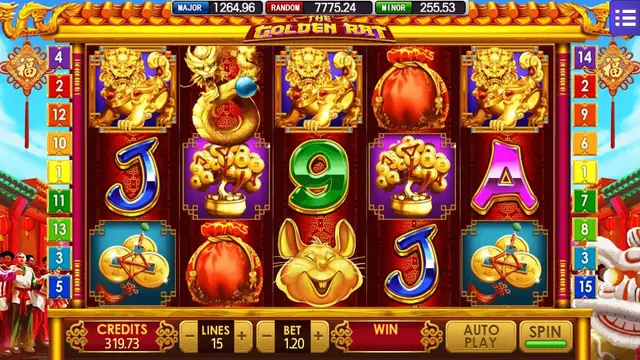 Skrin permainan The Golden Rat di Mega888 H5 BolehSpin