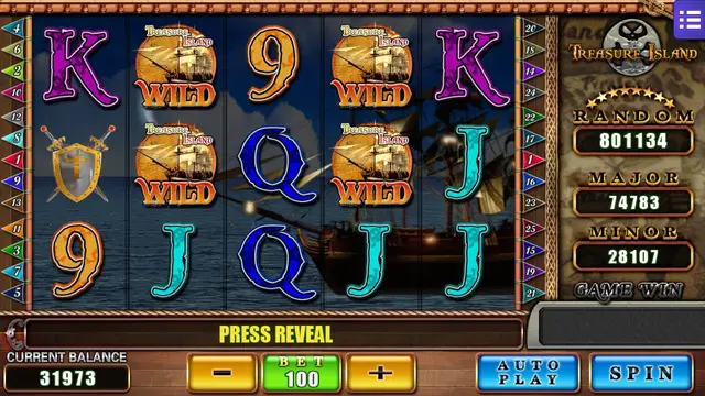 Treasure Island game screen on Mega888 H5 at BolehSpin