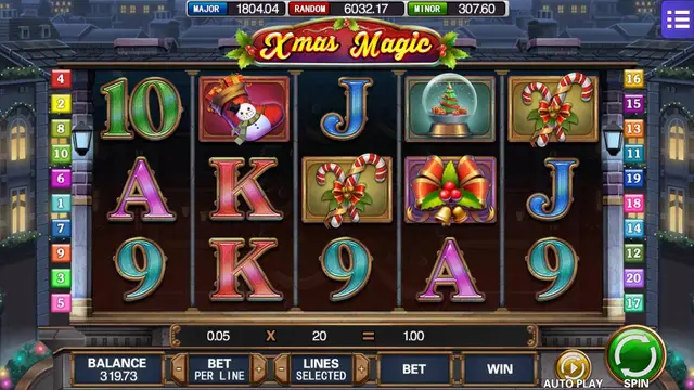 Skrin permainan X'mas Magic di Mega888 H5 BolehSpin