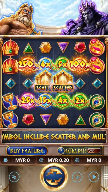 Strike of Olympus game screen on Meta Gaming at BolehSpin