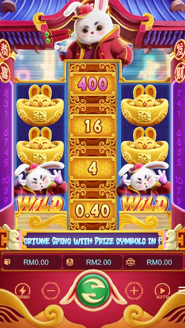 Skrin permainan Fortune Rabbit di PG Soft BolehSpin