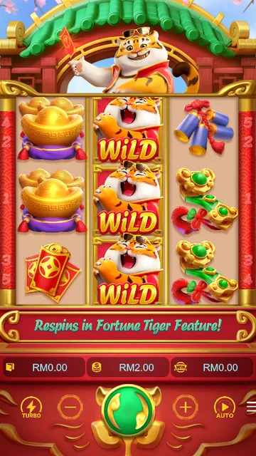 Skrin permainan Fortune Tiger di PG Soft BolehSpin