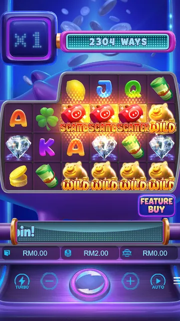 Skrin permainan Lucky Piggy di PG Soft BolehSpin