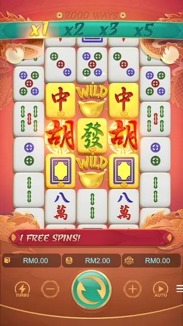 Skrin permainan Mahjong Ways 2 di PG Soft BolehSpin