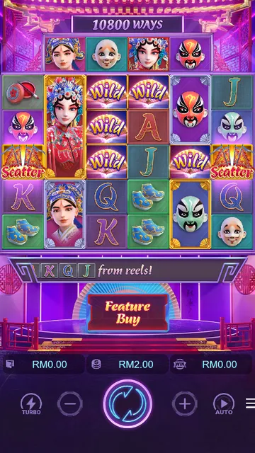 Skrin permainan Opera Dynasty di PG Soft BolehSpin