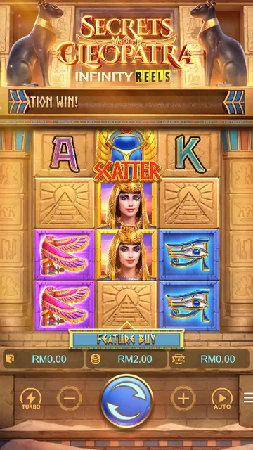 Secrets of Cleopatra game screen on PG Soft at BolehSpin